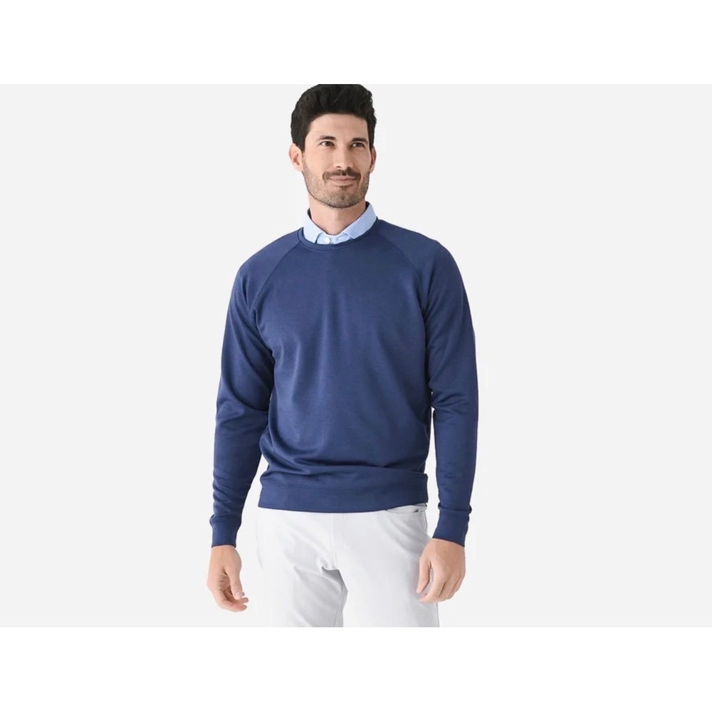 Holderness & Bourne Betts Performance Crew Pullover L Blue DryLuxe Golf NEW